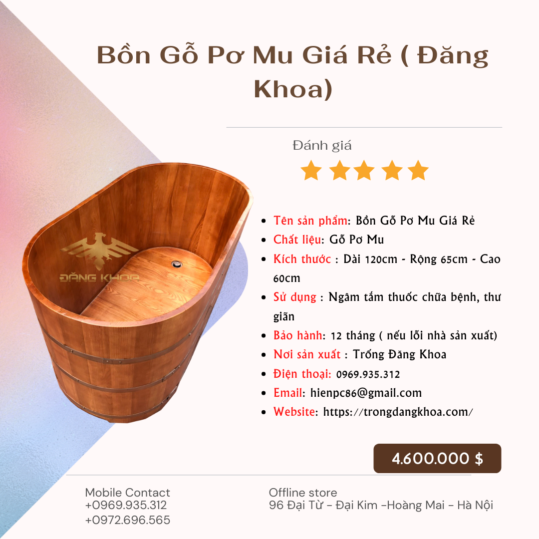 Bồn Tắm Gỗ Pơ Mu