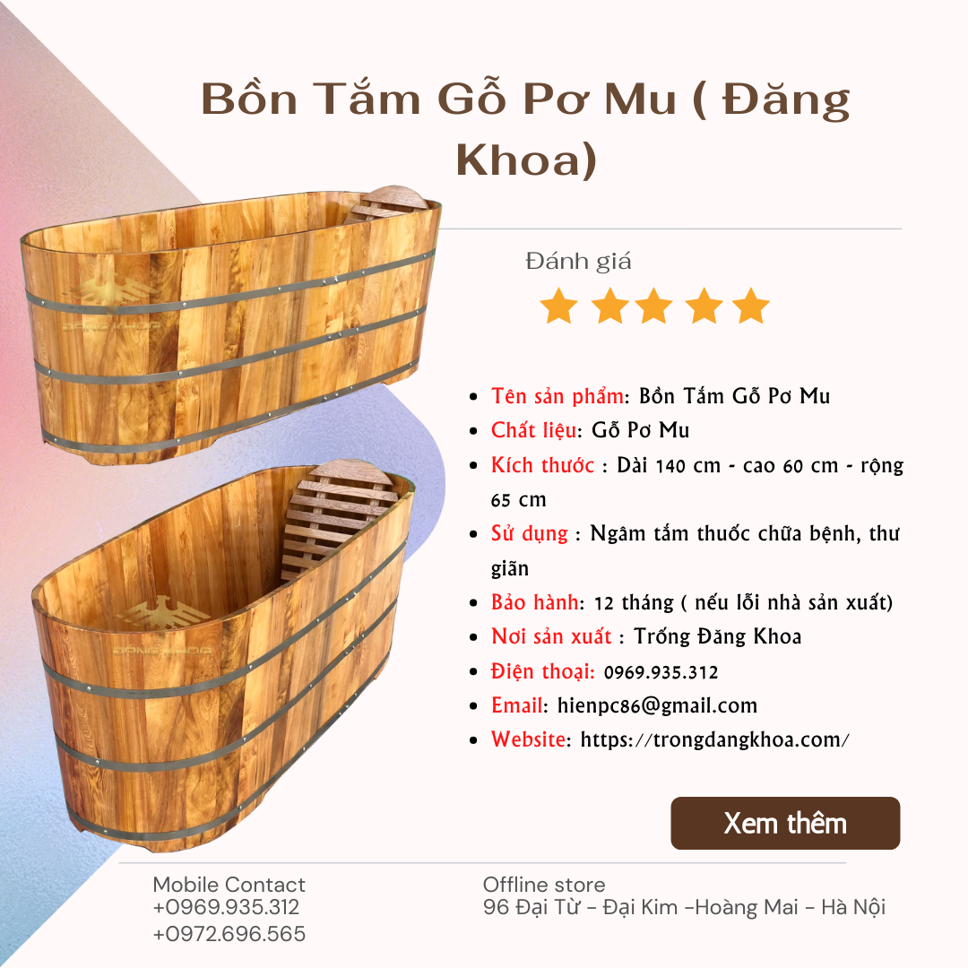 Bồn Tắm Gỗ Pơ Mu