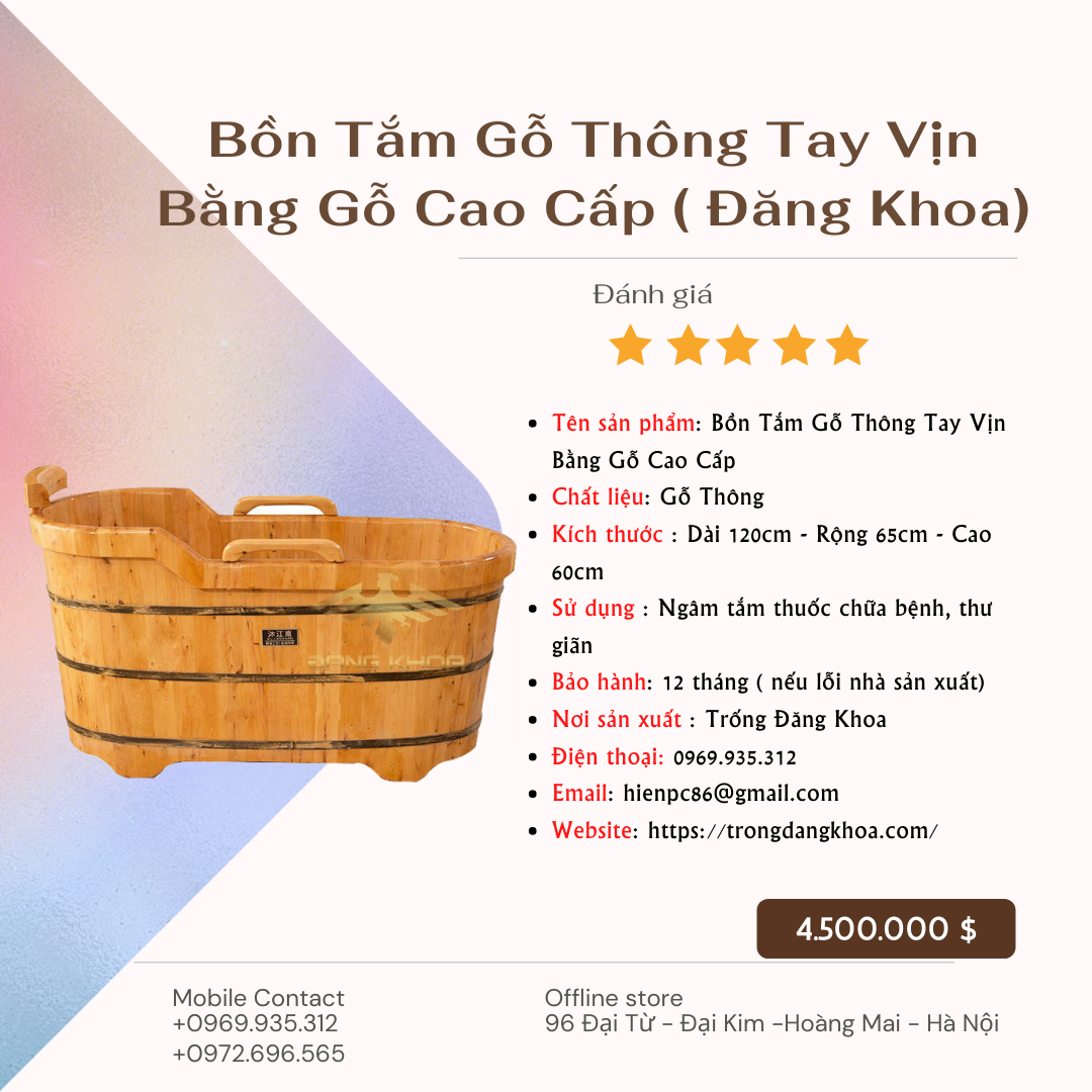 Thùng tắm gỗ thông