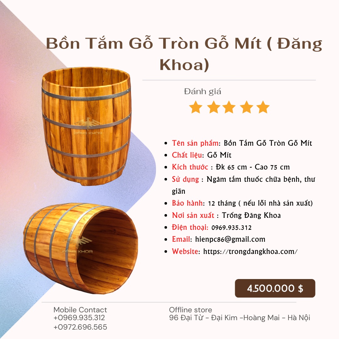 Bồn Tắm Gỗ Mít