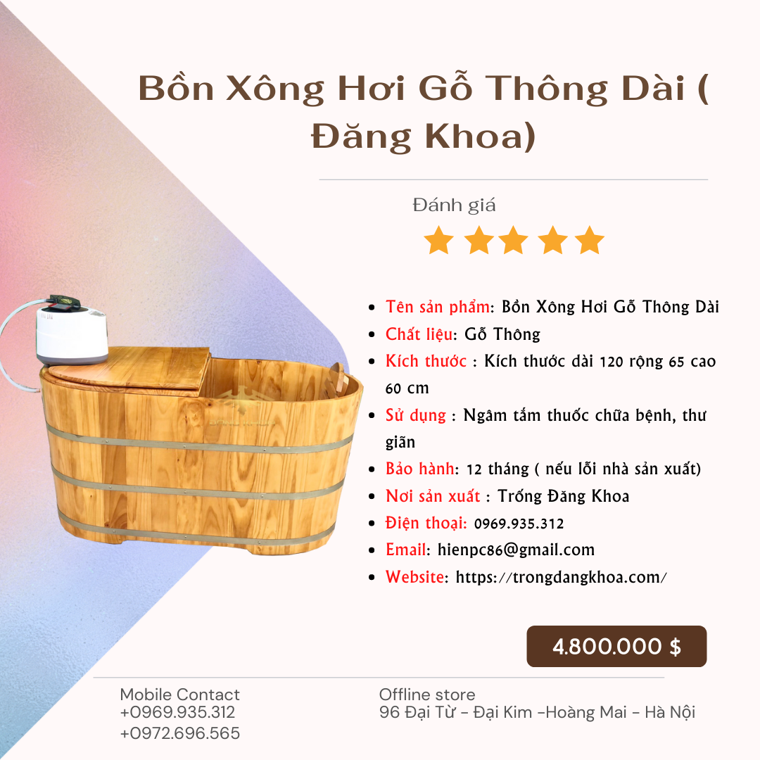 Bồn Xông Hơi Gỗ Thông